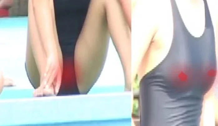 스쿠미 소녀의 수영, 튀어나온 젖꼭지