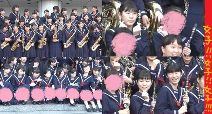 （PC/携帯対応）女子オンリーの吹奏楽部の集合写真でパンチラ！！